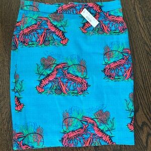 NWT J.Crew Tweed Lobster Pencil Skirt
